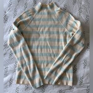 Anthropologie Maeve Cream and Blue Striped Sweater